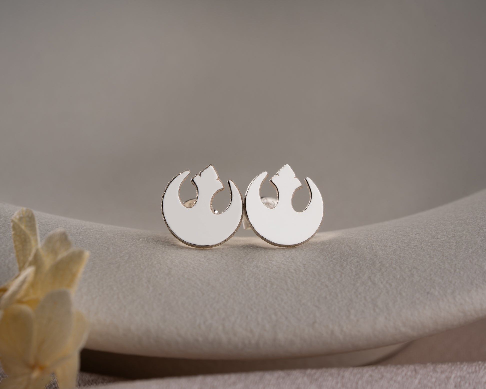 Minimal sci fi symbol stud earrings