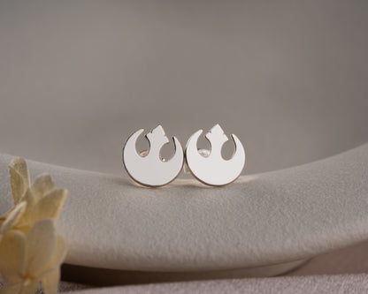 Minimal sci fi symbol stud earrings