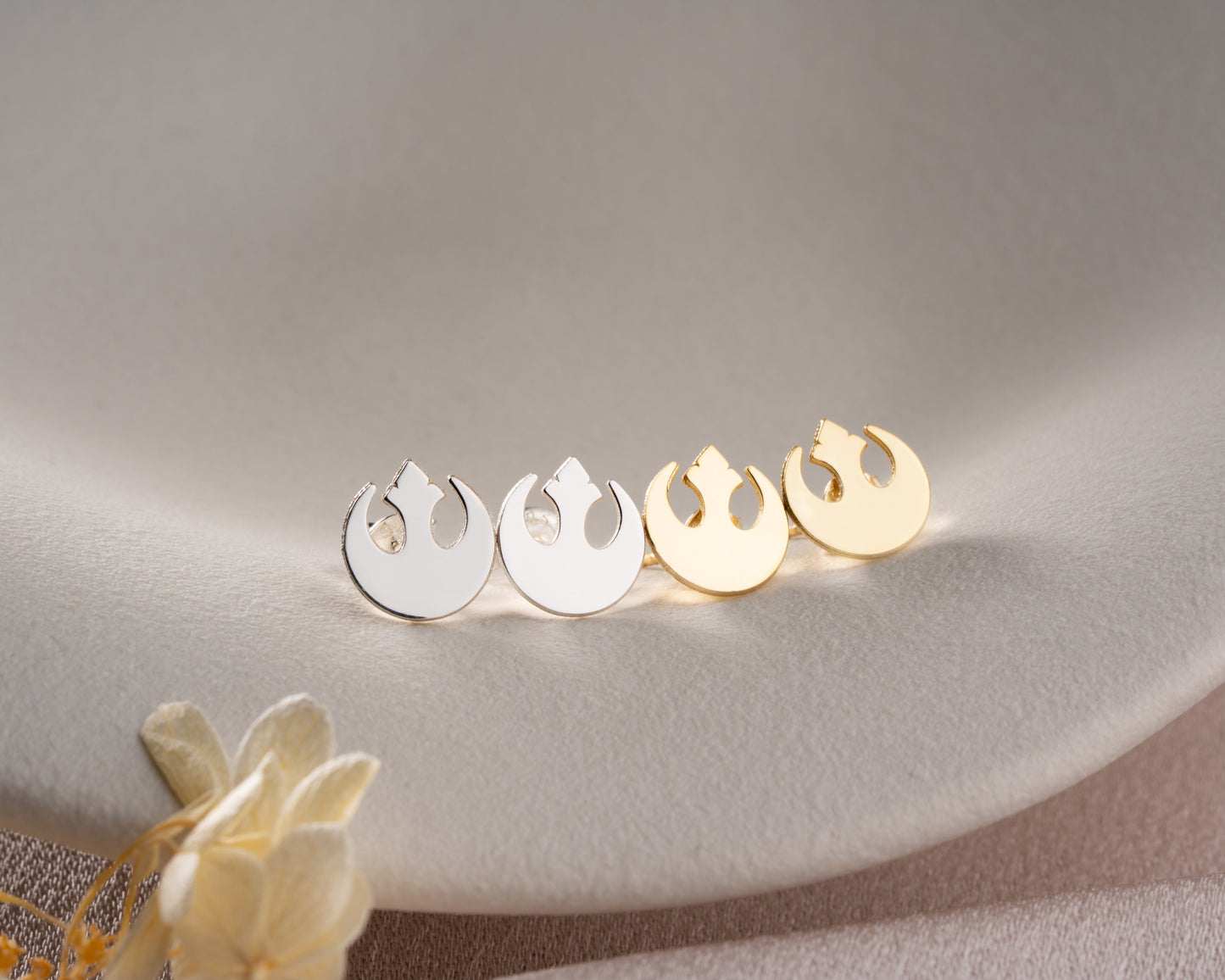 Sterling silver rebel symbol earrings option