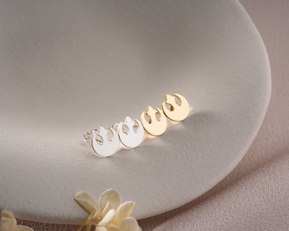 Rose gold rebel symbol earrings option