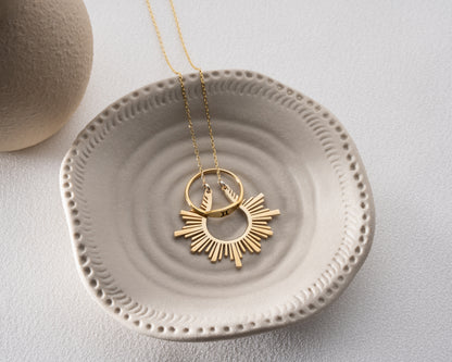 Gold Sun Ring Holder Necklace