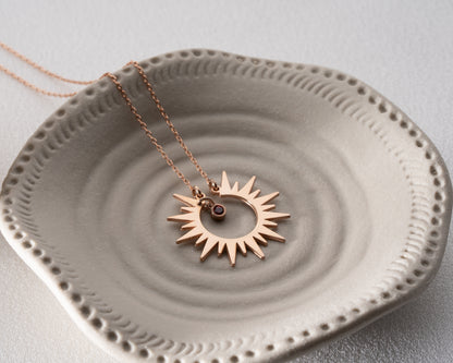 Birthstone Sun Necklace