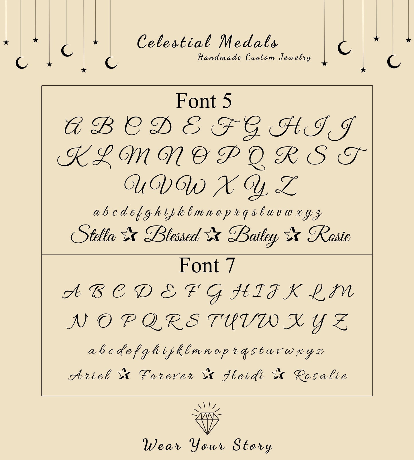script font chart