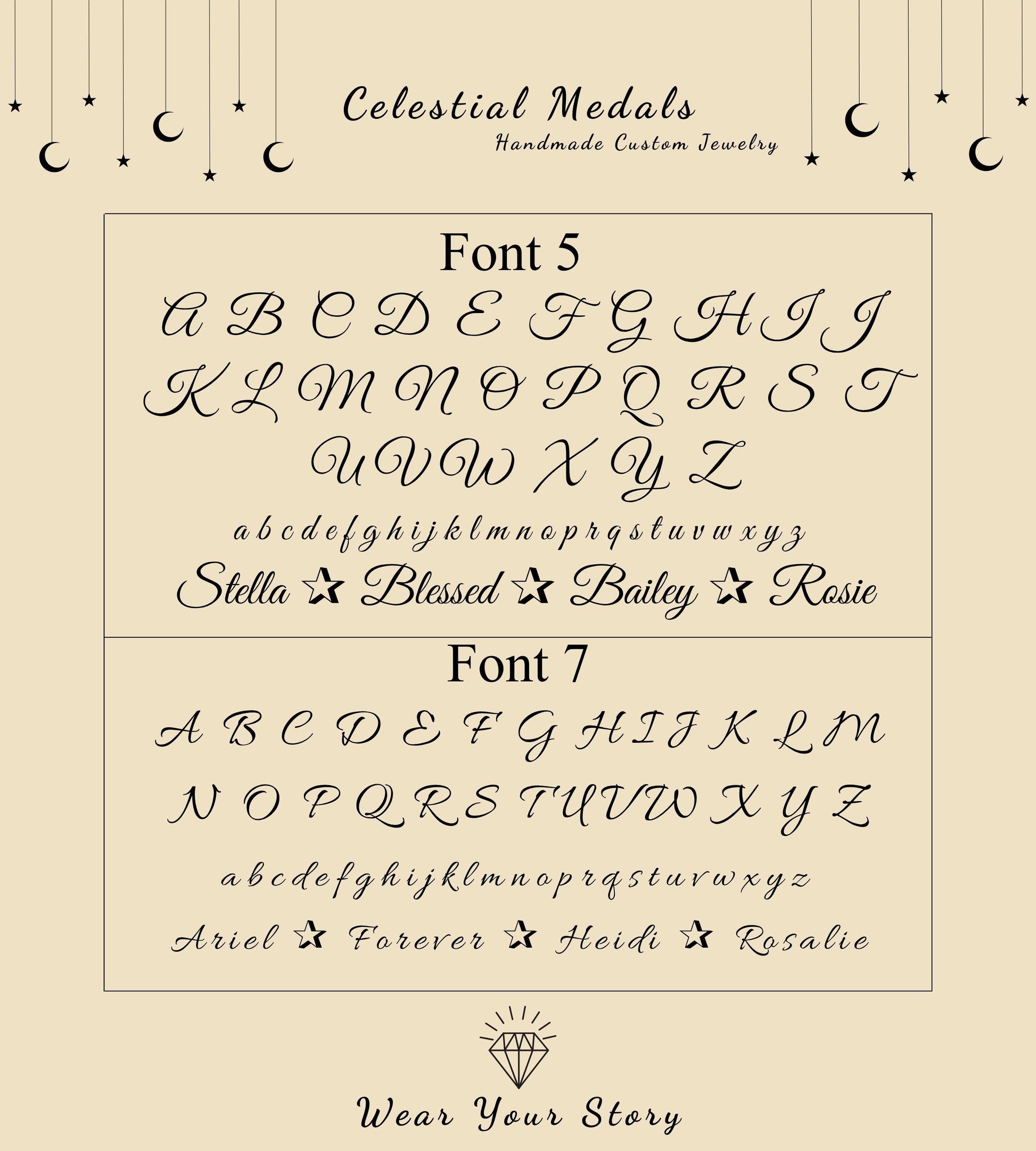 script font chart