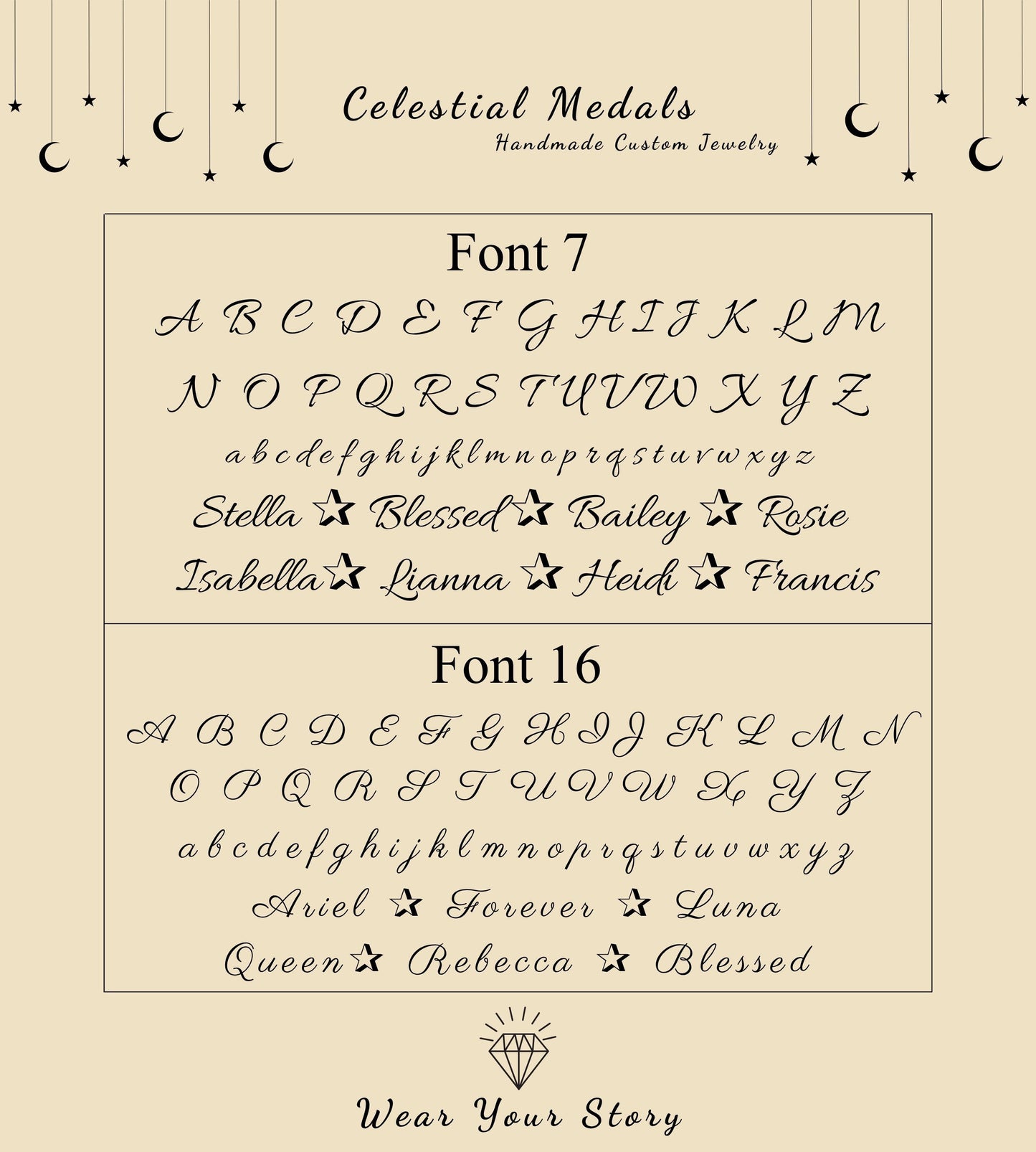 script font chart