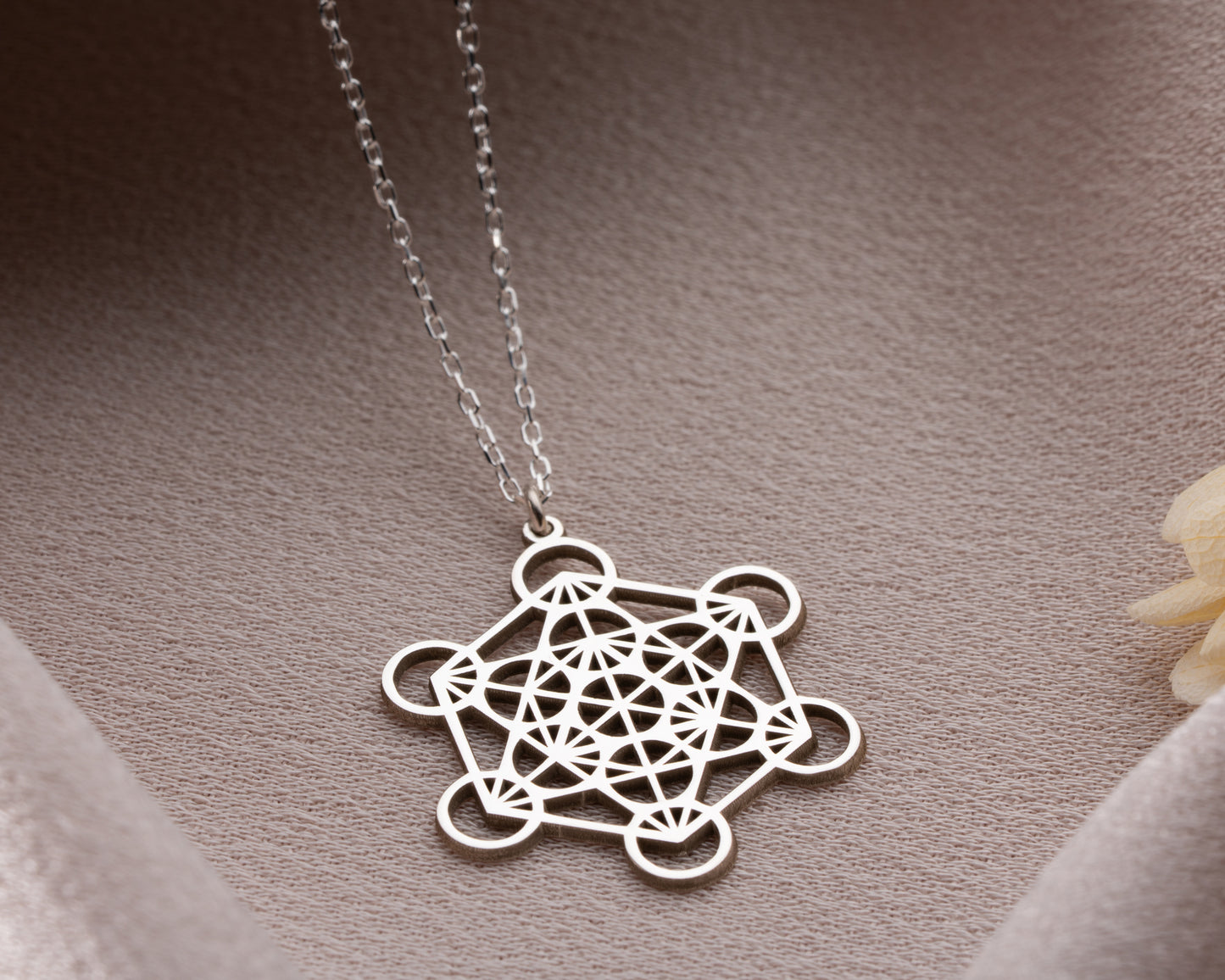 Silver sacred geometry pendant