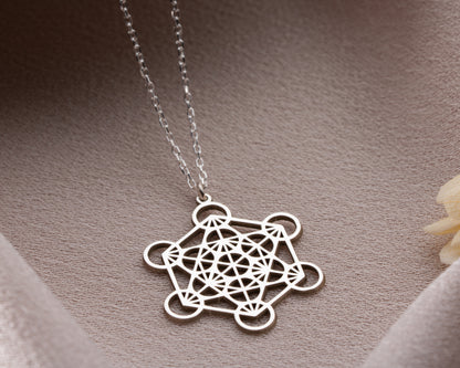 Silver sacred geometry pendant