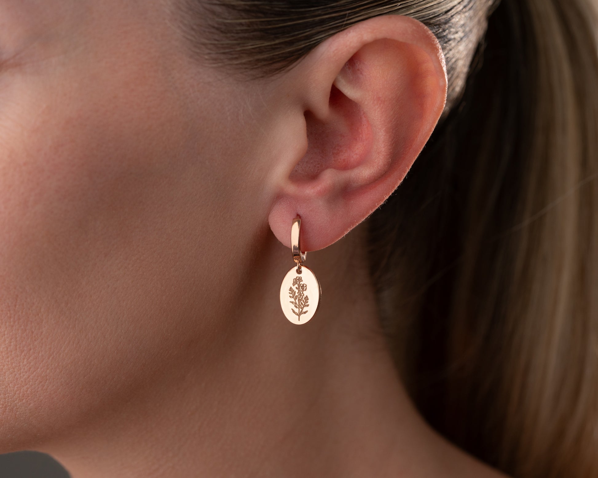 sterling silver birth flower earrings