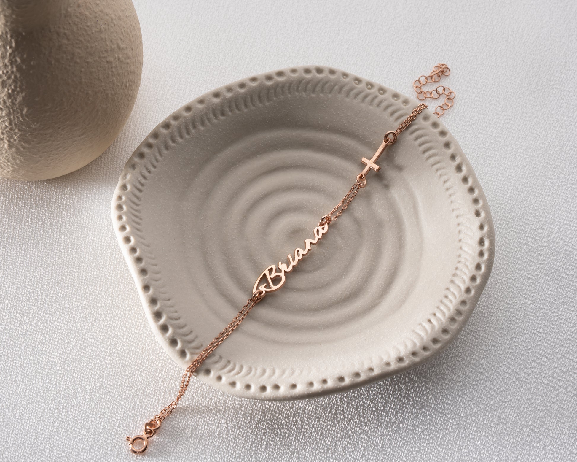 sterling silver cross bracelet display