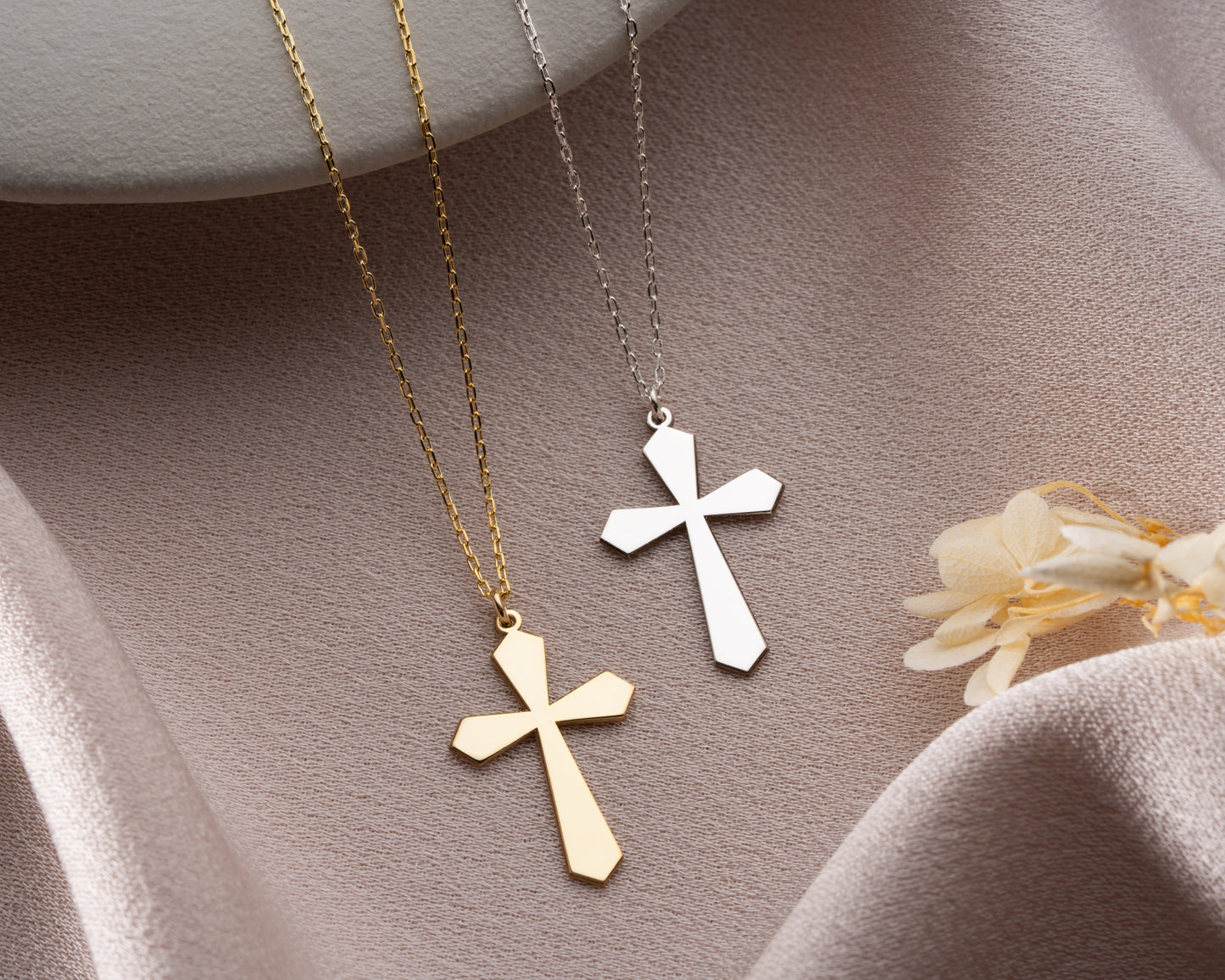 Wide arm cross jewelry