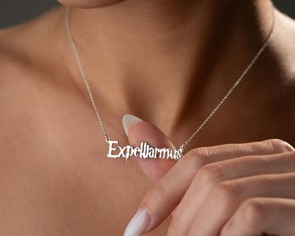 Wizard style custom name necklace